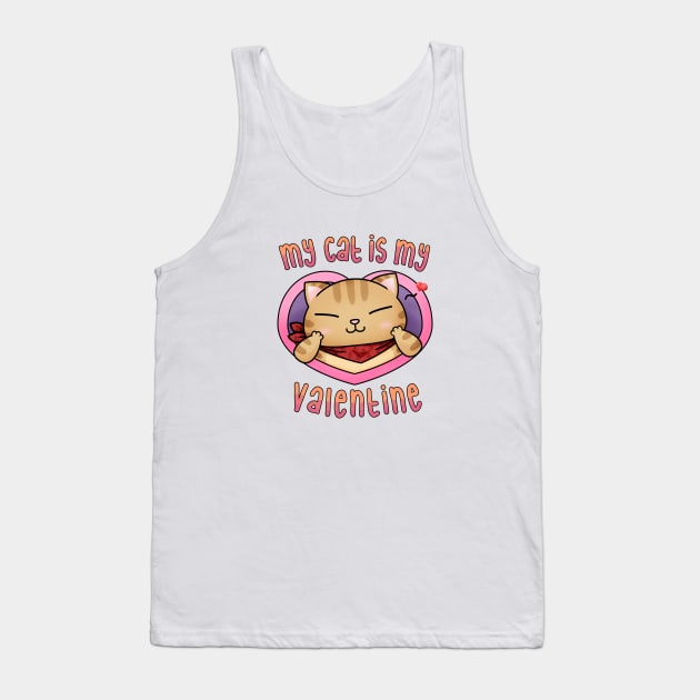 My Cat is My Valentine Tank Top by Takeda_Art